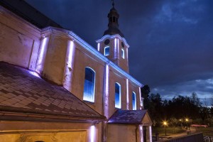 Church of the Holy Trinity in Liberec illuminated by Anolis