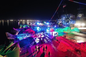 ADJ transforms USS Midway into a festive winter wonderland for “Jingle Jets 2025”