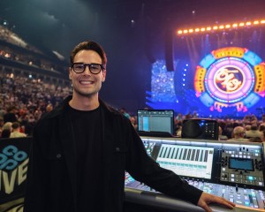 Chris Hewitt mixes FOH for Dhani Harrison using Solid State Logic L550 Plus
