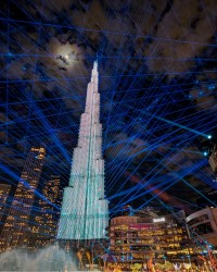 Burj Khalifa NYE event lit with Robe