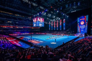 DiGiCo SD12-96 used for US Olympic Swimming Team Trials at Lucas Oil Stadium