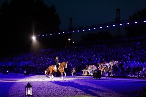 Cadre Noir of Saumur illuminated with Chauvet
