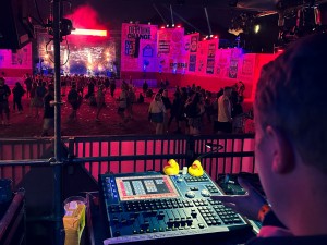 Various ChamSys consoles in action at Glastonbury 2023