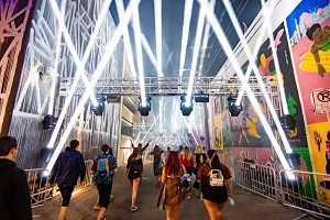 LD Rob Ross diverts festivalgoers with light art installation featuring Elation Proteus fixtures